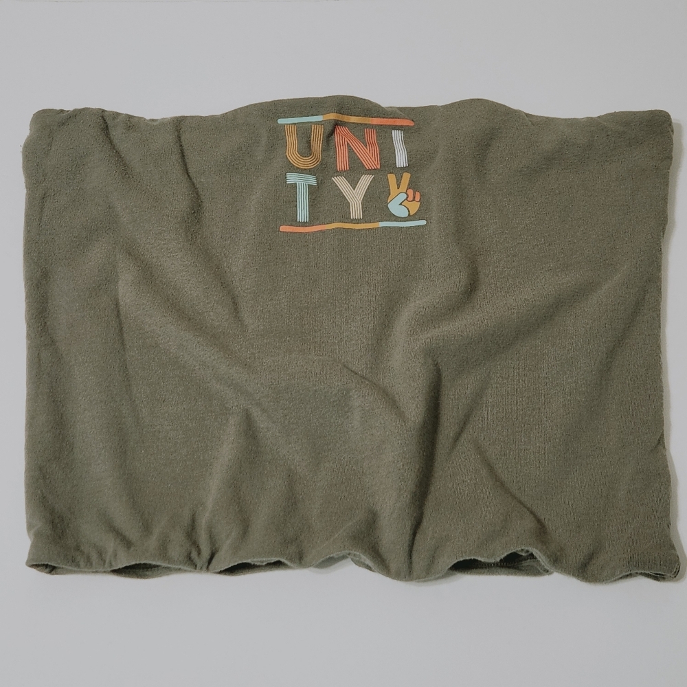 UNITY Peace Sign Graphic Tee Green Strapless Tube Top Crop Top
